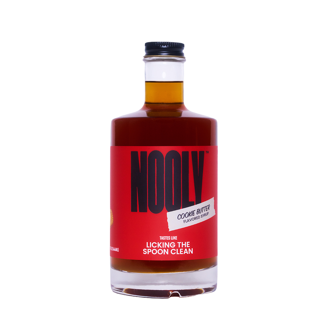 Bottle of Nooly cookie butter syrup