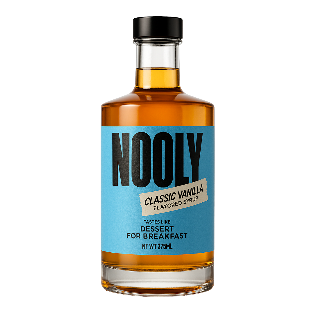 Vanilla coffee syrup made by Nooly